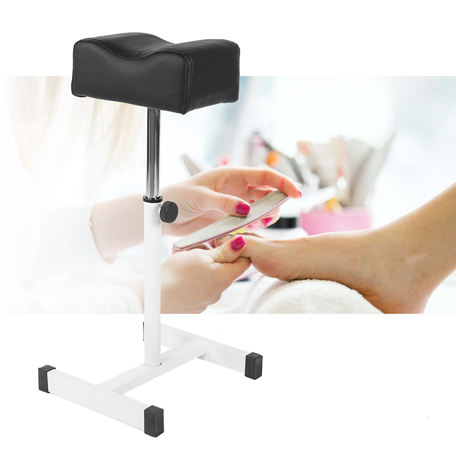 Footrest Under Desk - Manicure Footrest Adjustable Pedicure Nail Footrest
