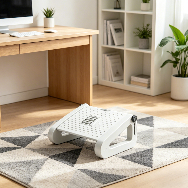 Footrest Under Desk - Home office ergonomic foot rest, adjustable