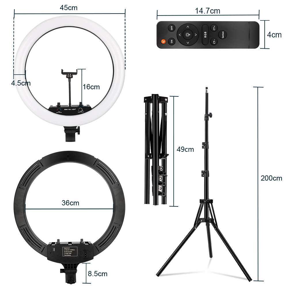 18 Inch RGB Ring Light 50W Pho – обзор и цена Webcam Ring Light