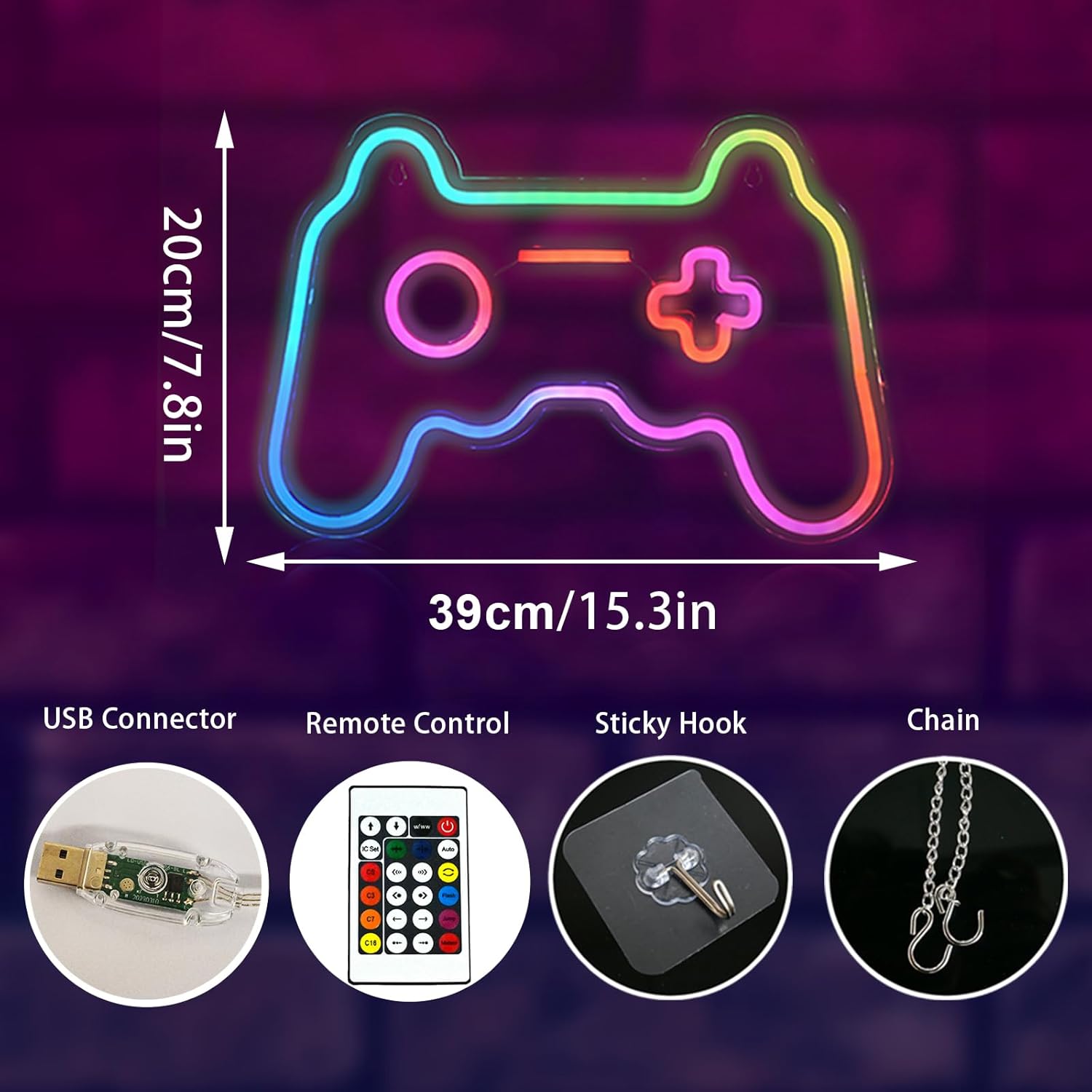 RGB Gamer Shape Neon Sign Gami – обзор и цена Esports Gaming Remote