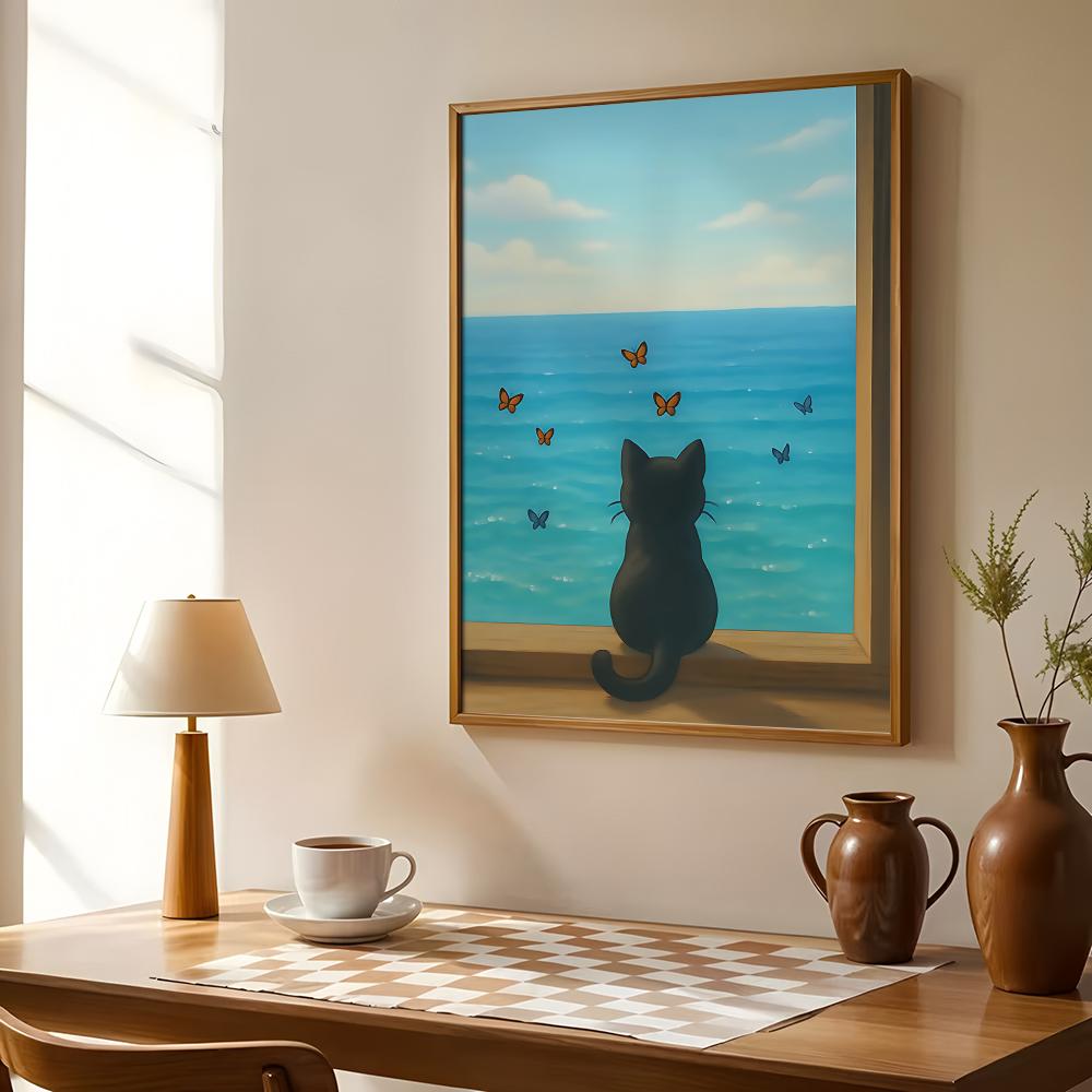 Cat on Beach Poster Wall Art R – обзор и цена Esports And Gaming Lounge
