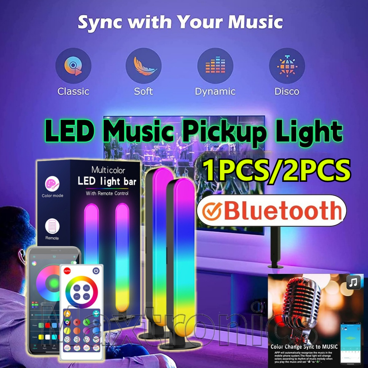 LED Music Pickup Light RGB Col – обзор и цена Esports Gaming Remote